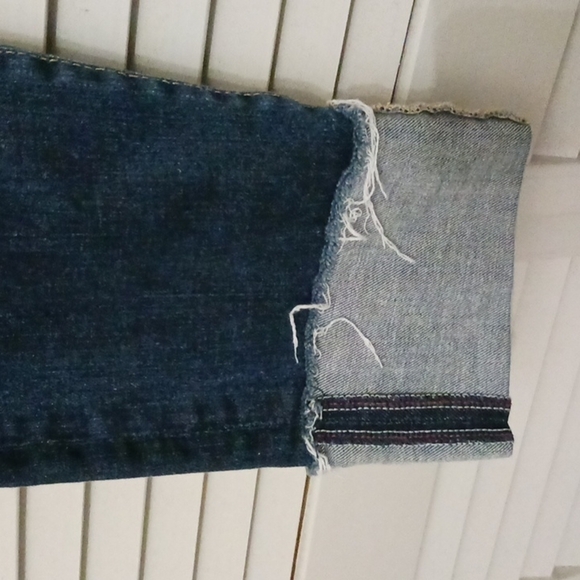 AG Adriano Goldschmied High Rise Stevie Cuff Slim Straight Blue Jeans, Size 25 - Picture 5 of 12